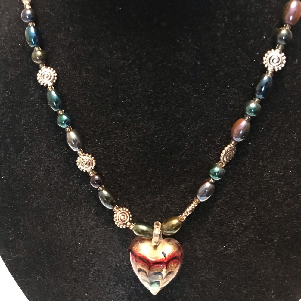 Multi Colored Heart Shape Necklace. - image 1